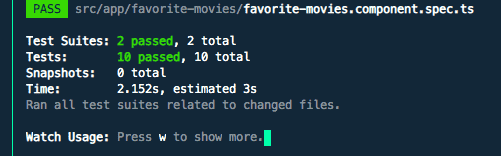 Image of the tests passing